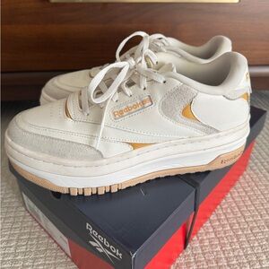 Free People Reebok Club C Extra Women's Platform Sneakers color butter/chalk 8